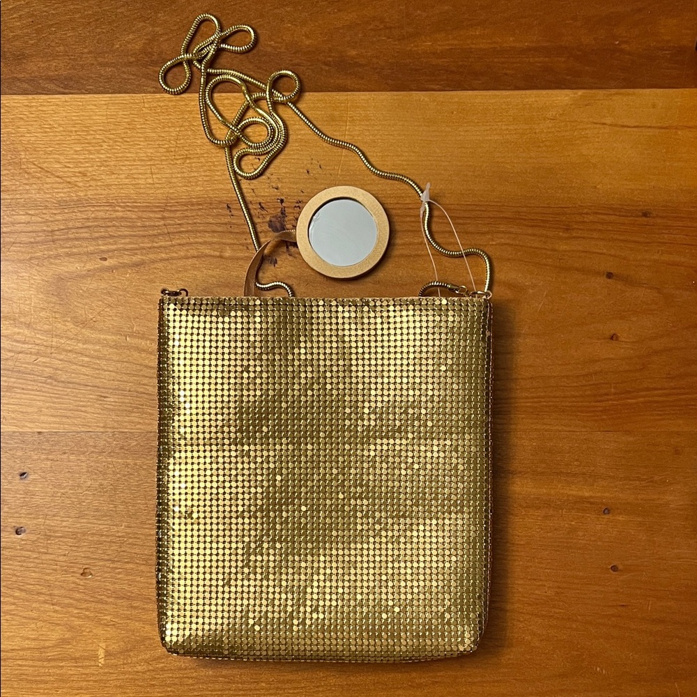 Valerie Steven’s-Gold Tone Mesh Evening Bag